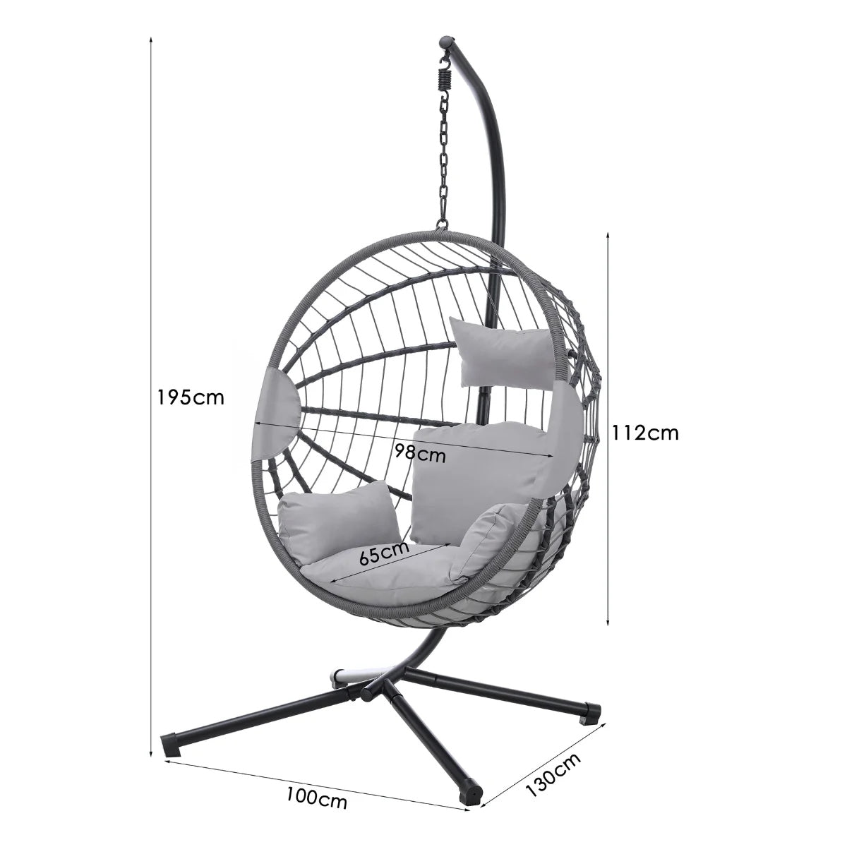 2026 Hanging Egg Chair for Indoor and Outdoor - Light Grey