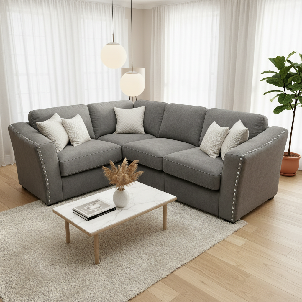 2026 Larkhall 4 piece Corner Sofa - Pebble Grey