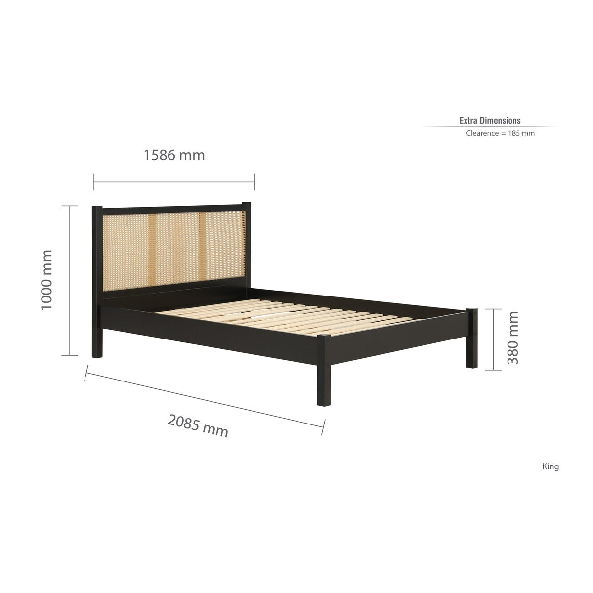 2026 Croxley Rattan Bed - Black