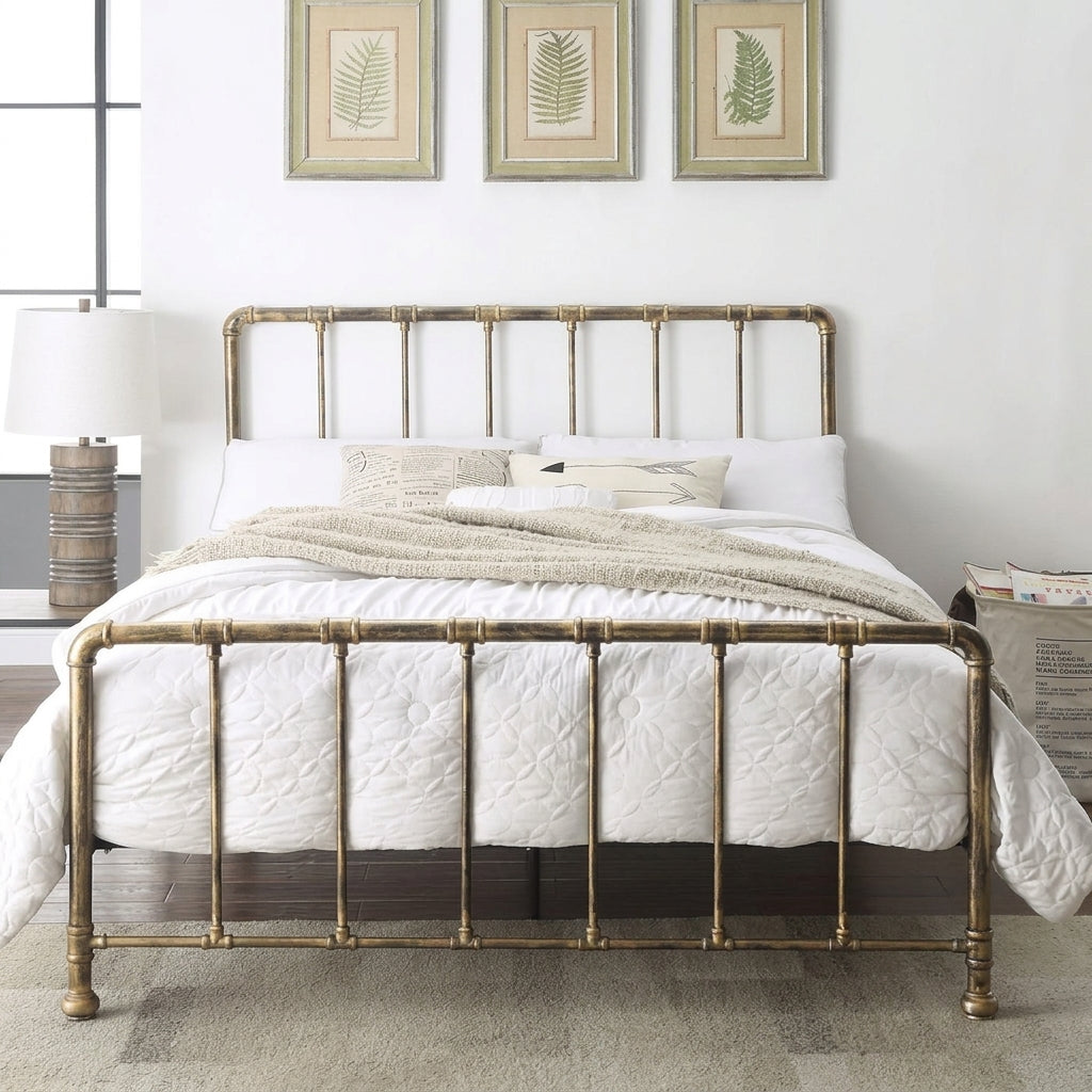 2026 Kingston Metal Bed Frame in Antique Bronze