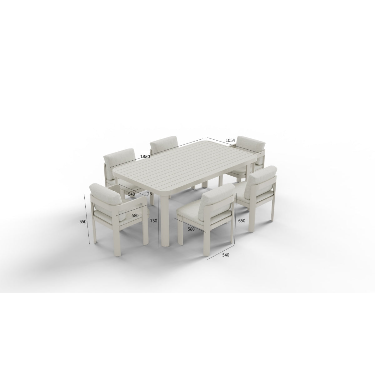 2026 ALUXO® Sofia Outdoor Range - 6 Seater Dining Set