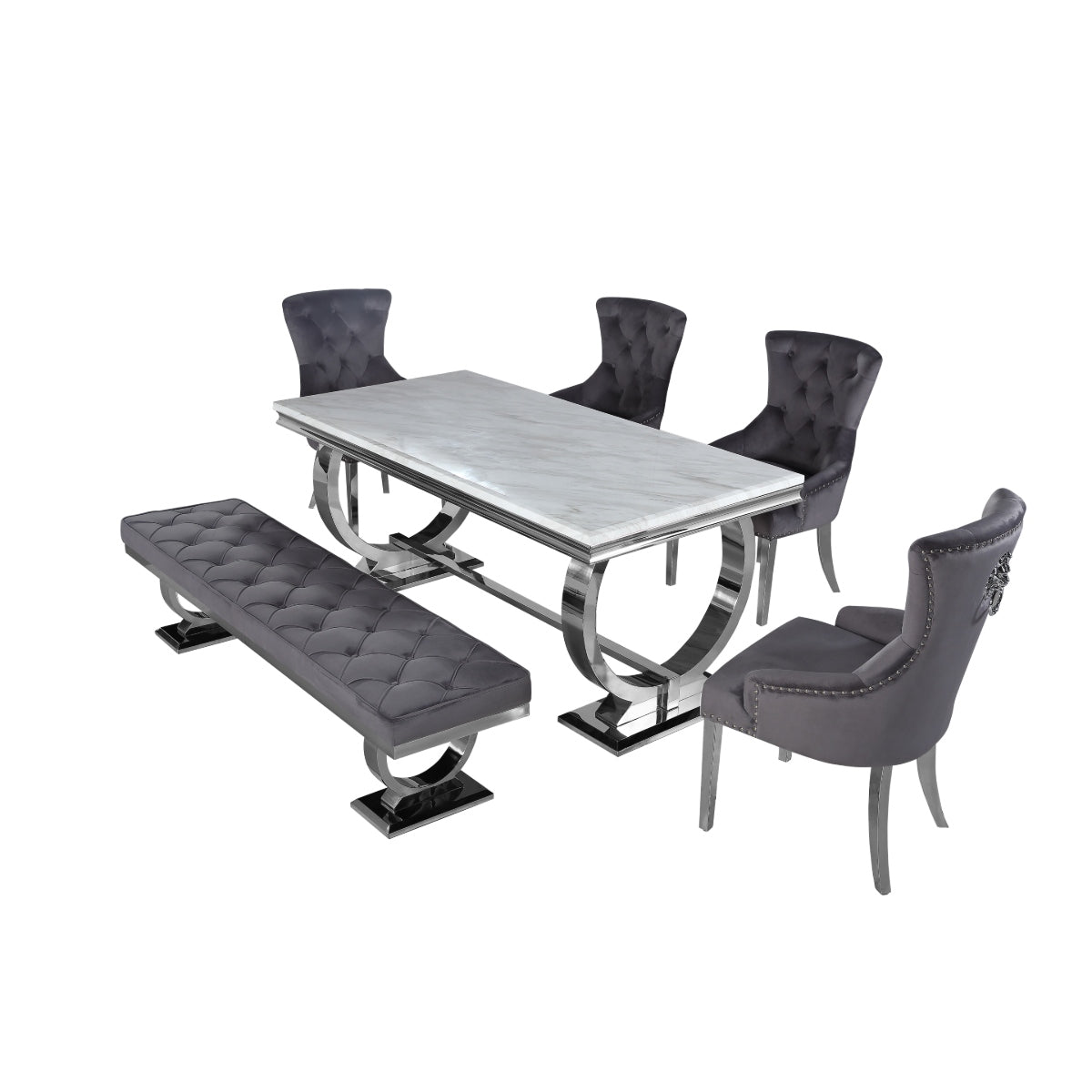 2026 Arriana Dining Table in White Marble