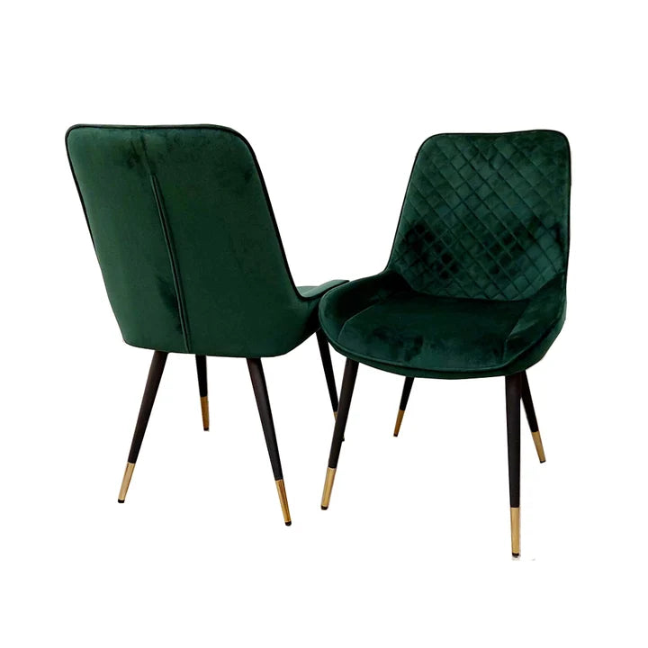 2026 Luna Velvet Dining Chair in Emerald Green