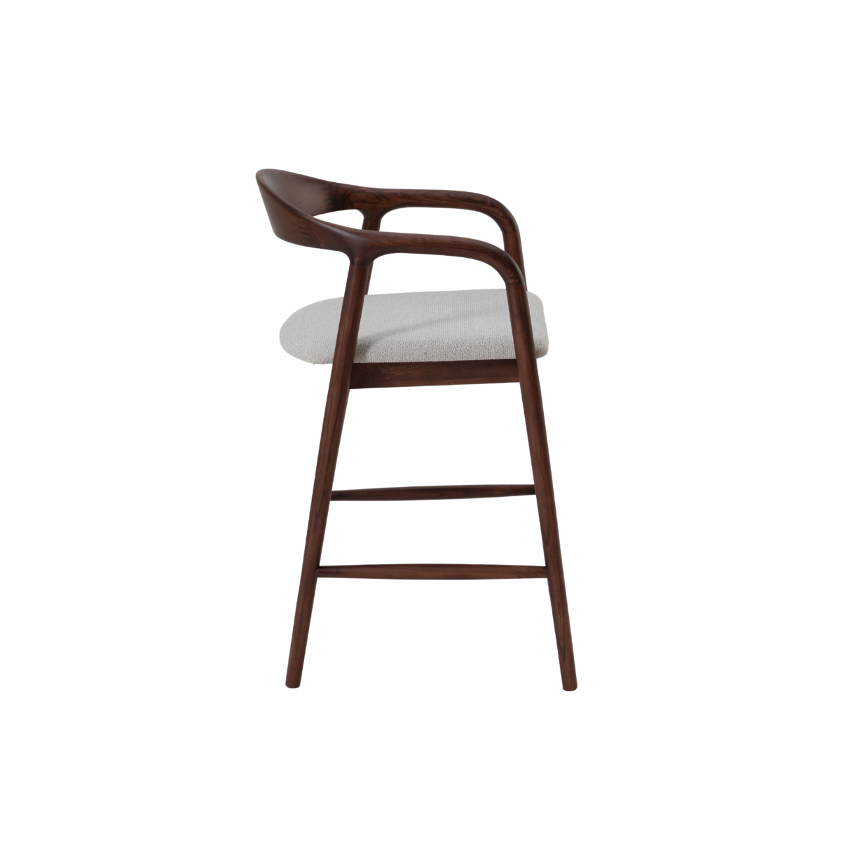 2026 ALUXO® Tess Walnut Dining Chair in Oatmeal Bouclé - Box of 2