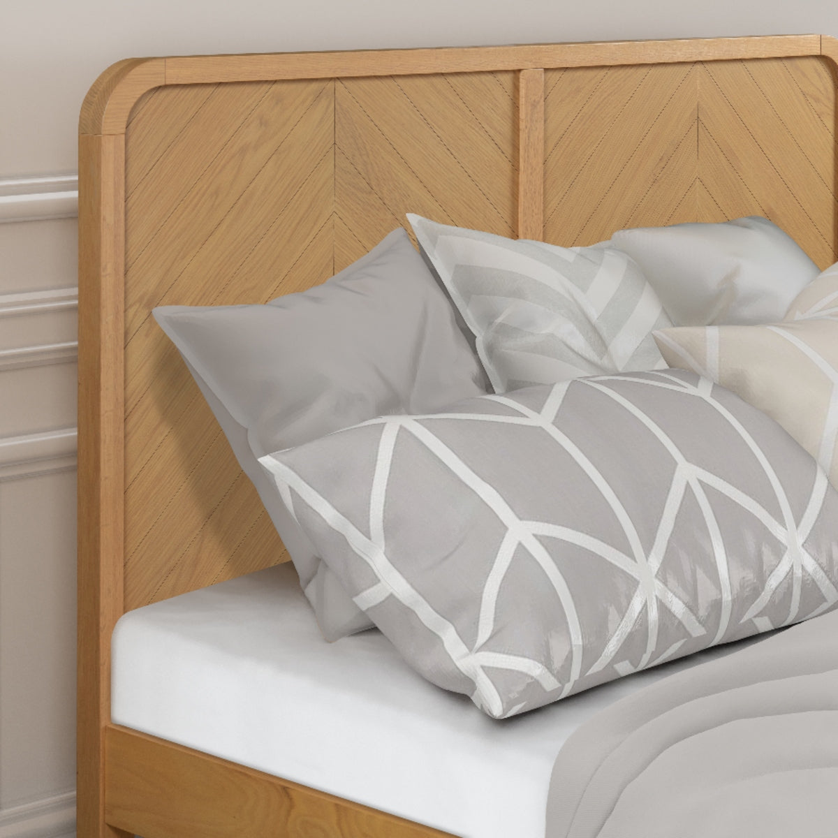 2026 Winchester Wooden Bed Frame in Herringbone Oak