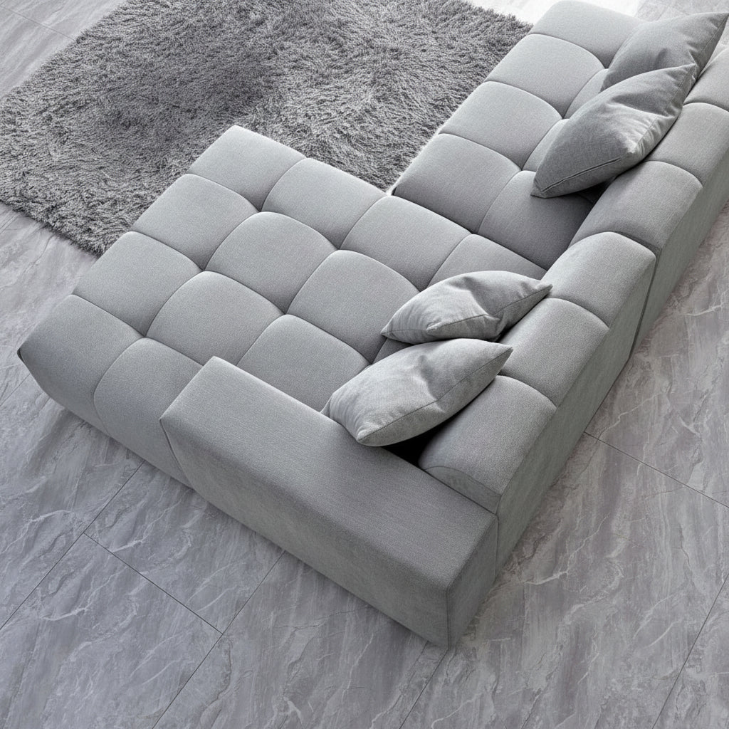 2026 Hugo Corner Sofa - Right Hand - Cloudy Grey Boucle - Nimbus Beds