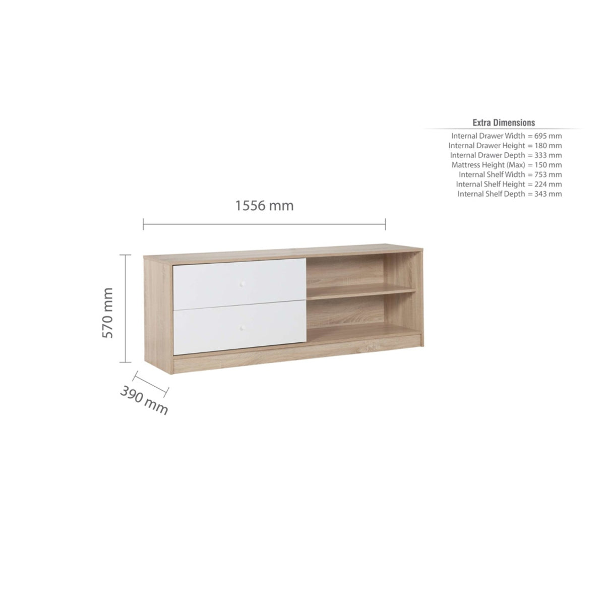 2026 Leyton Cabin Bed - White & Oak Effect