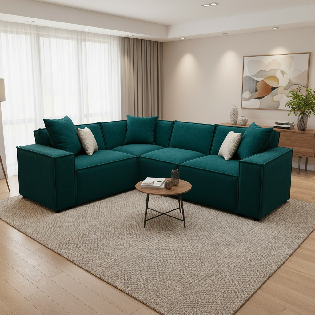 2026 Meigle Corner Sofa - Teal Green - Nimbus Beds