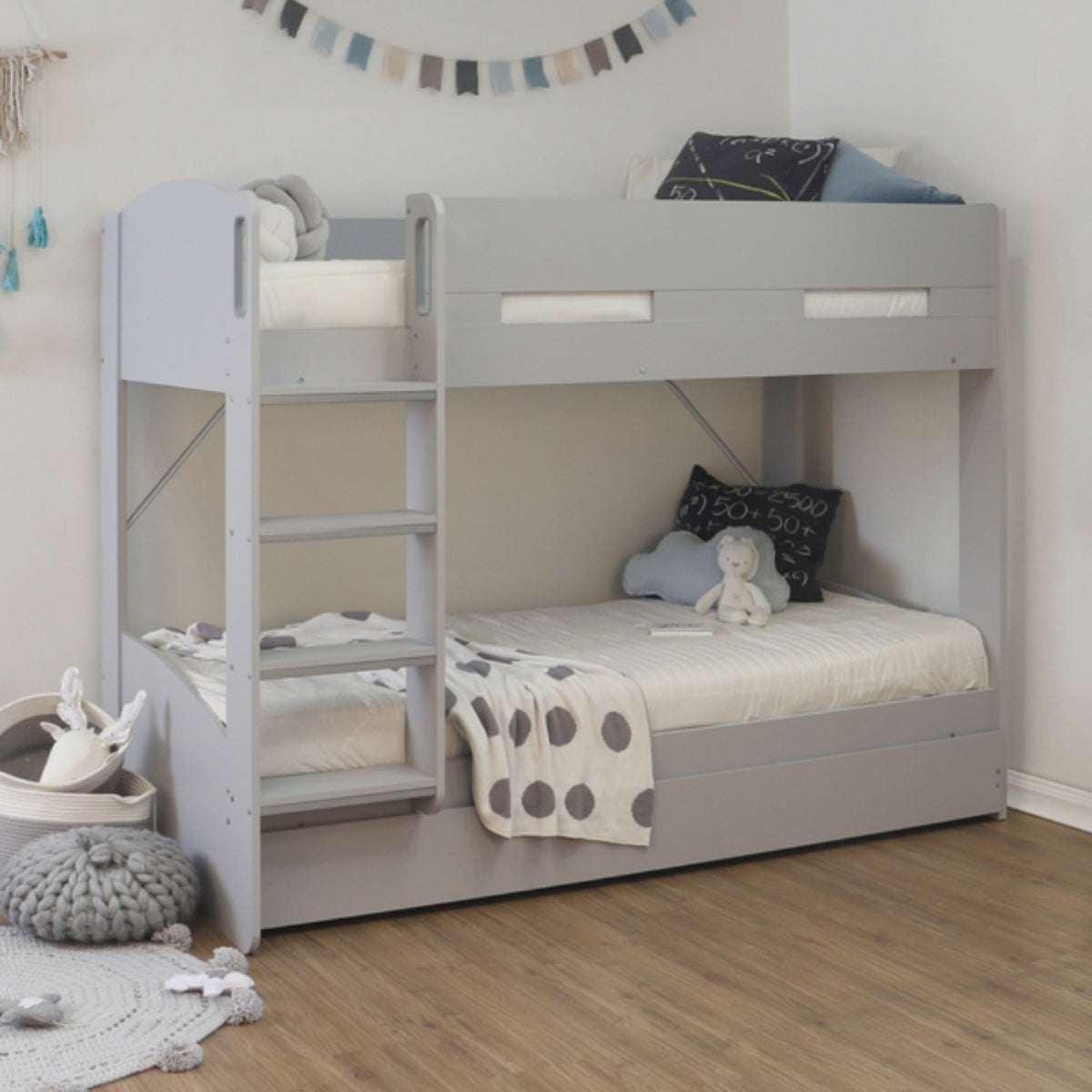 2026 Brighton Wooden Bunk Bed Frame in Grey
