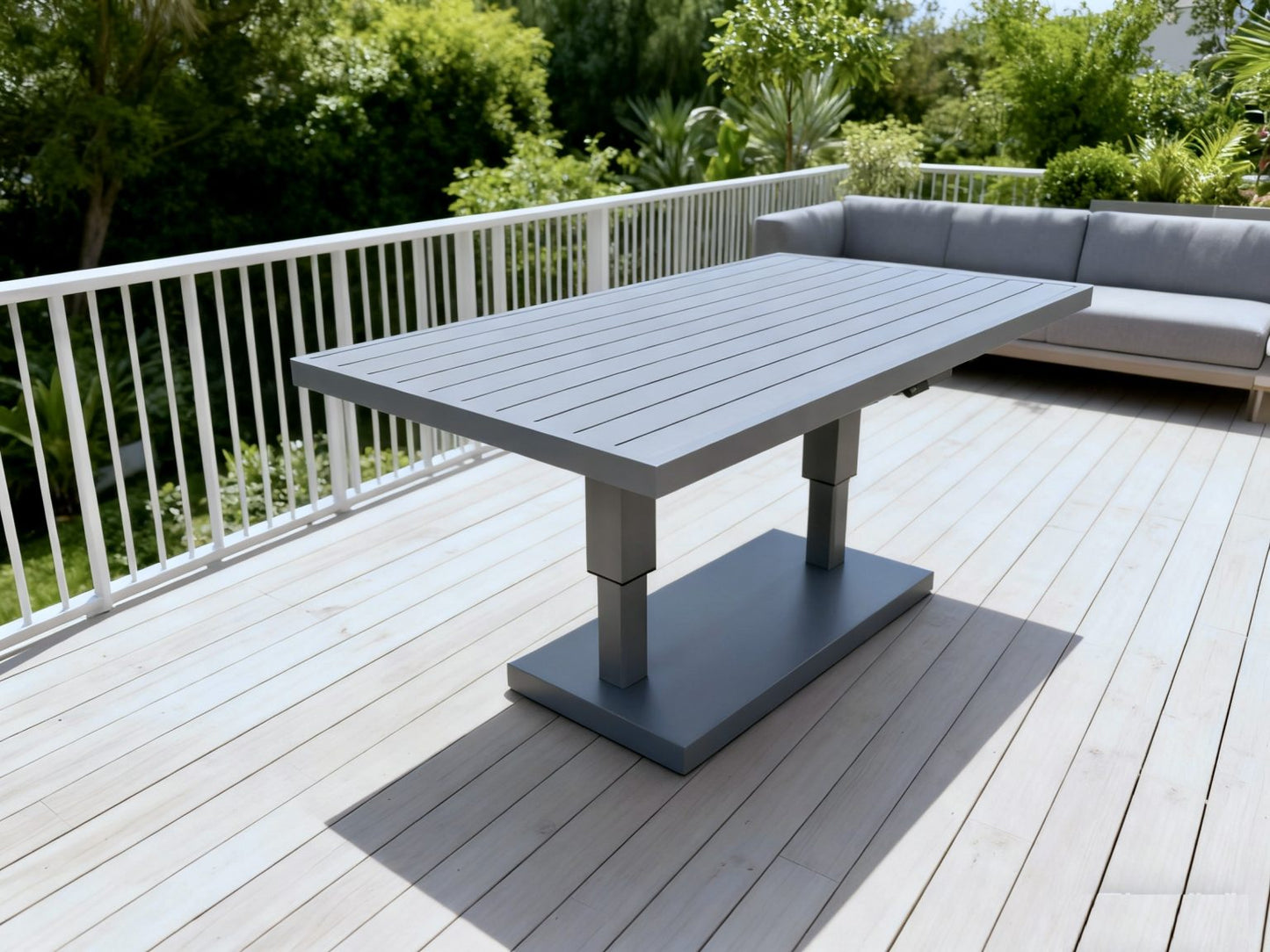 2026 Calpe L Shape Aluminium Outdoor Sofa with Rise & Fall Table
