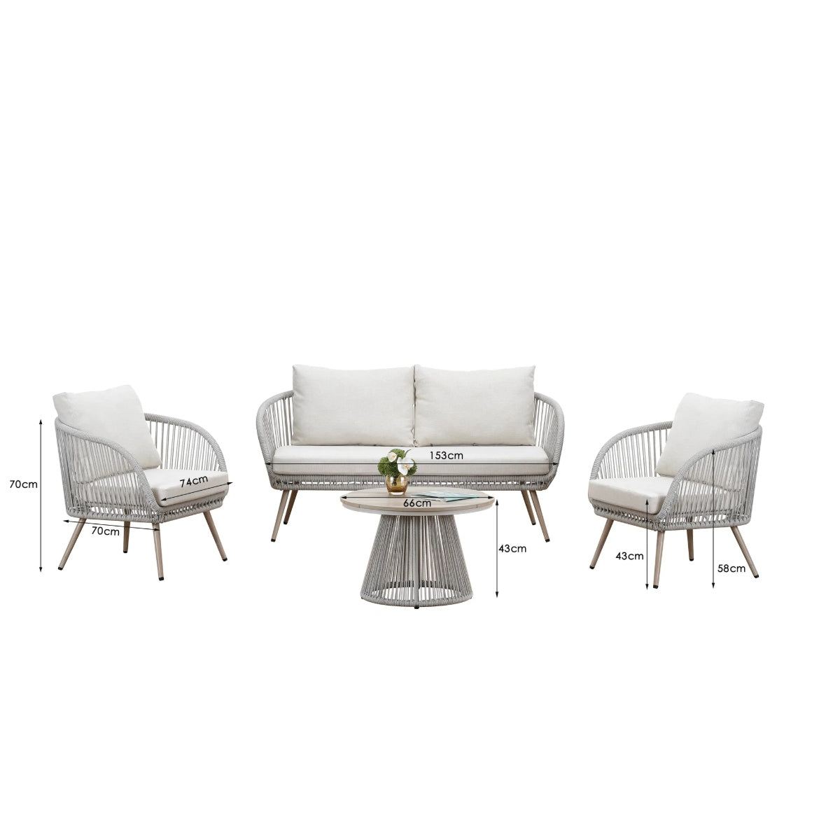 2026 Cove Outdoor Lounge Set - Natural - 4 Seater