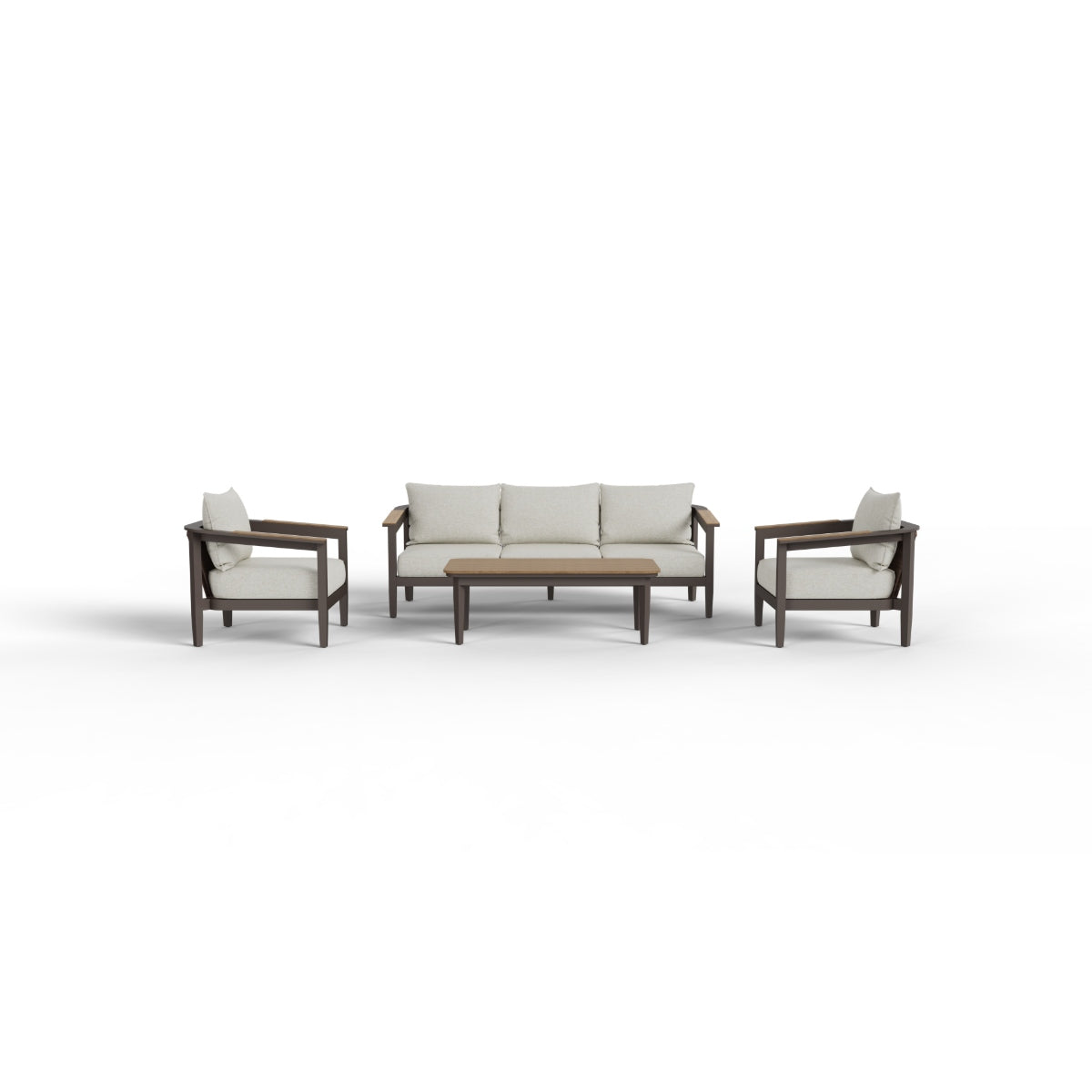 2026 ALUXO® Hemera Outdoor Range - Wood - 5 Seater Lounge Set