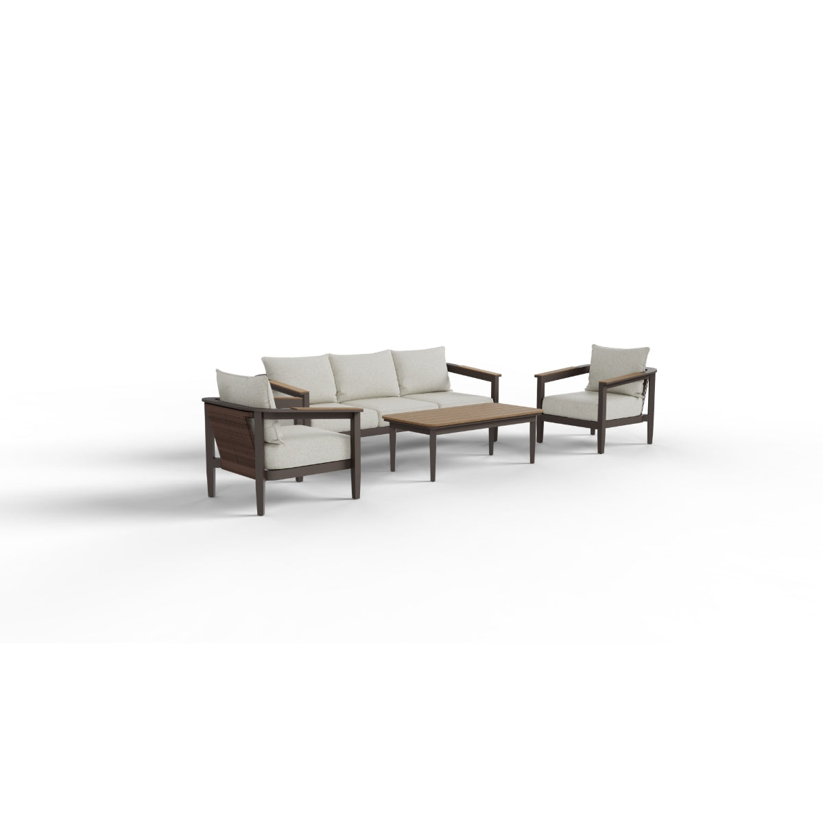 2026 ALUXO® Hemera Outdoor Range - Wood - 5 Seater Lounge Set