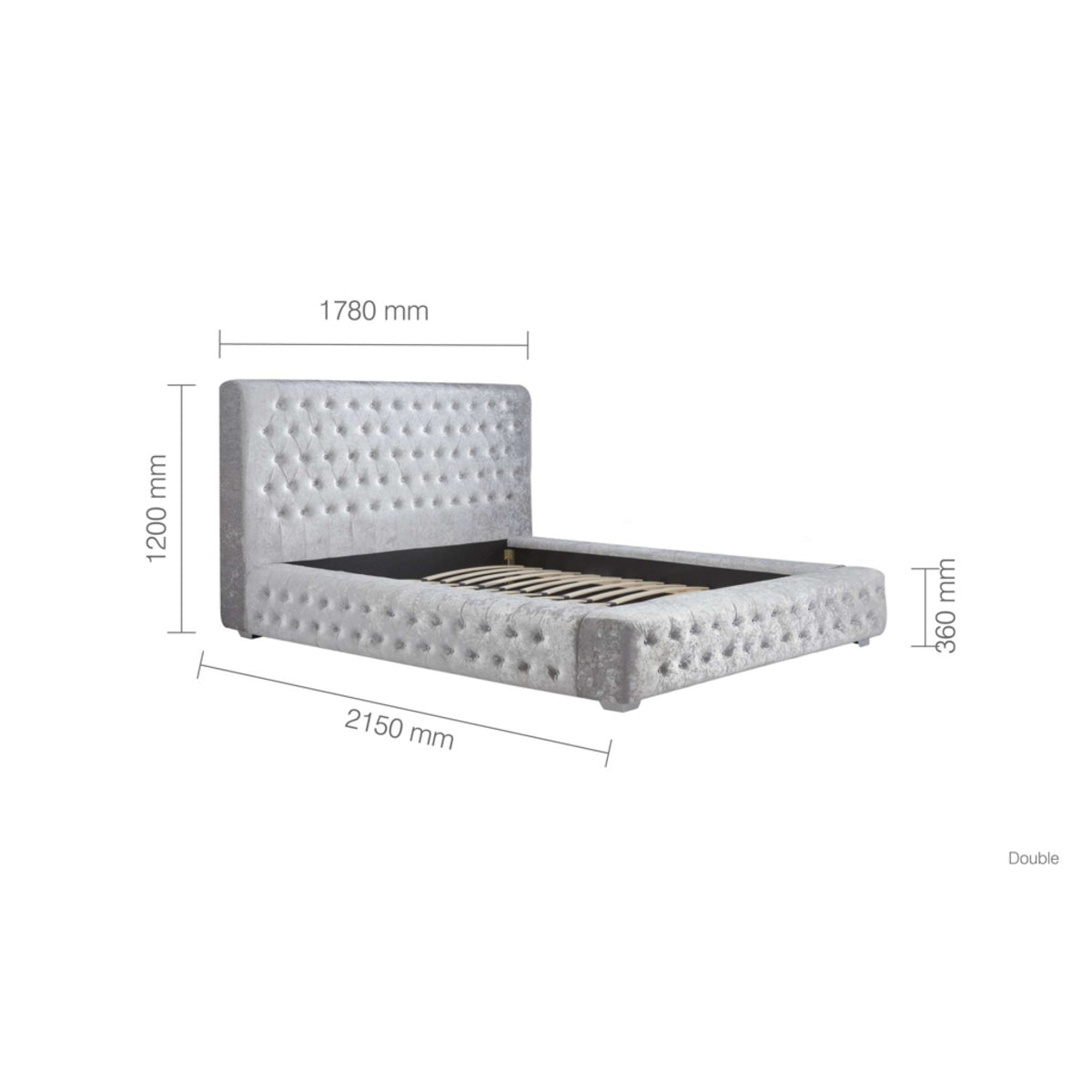 2026 Grande Fabric Bed - Steel Crushed Velvet