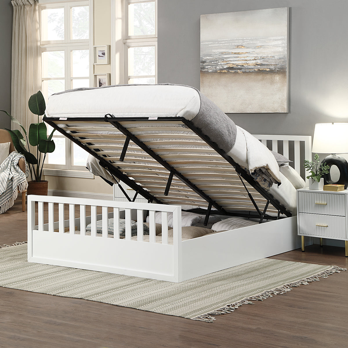 2026 Aberdeen Ottoman Bed Wood in White