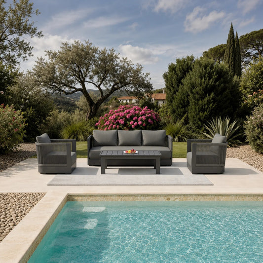 2026 ALUXO® Ares Outdoor Lounge Set - Onyx - 5 Seater