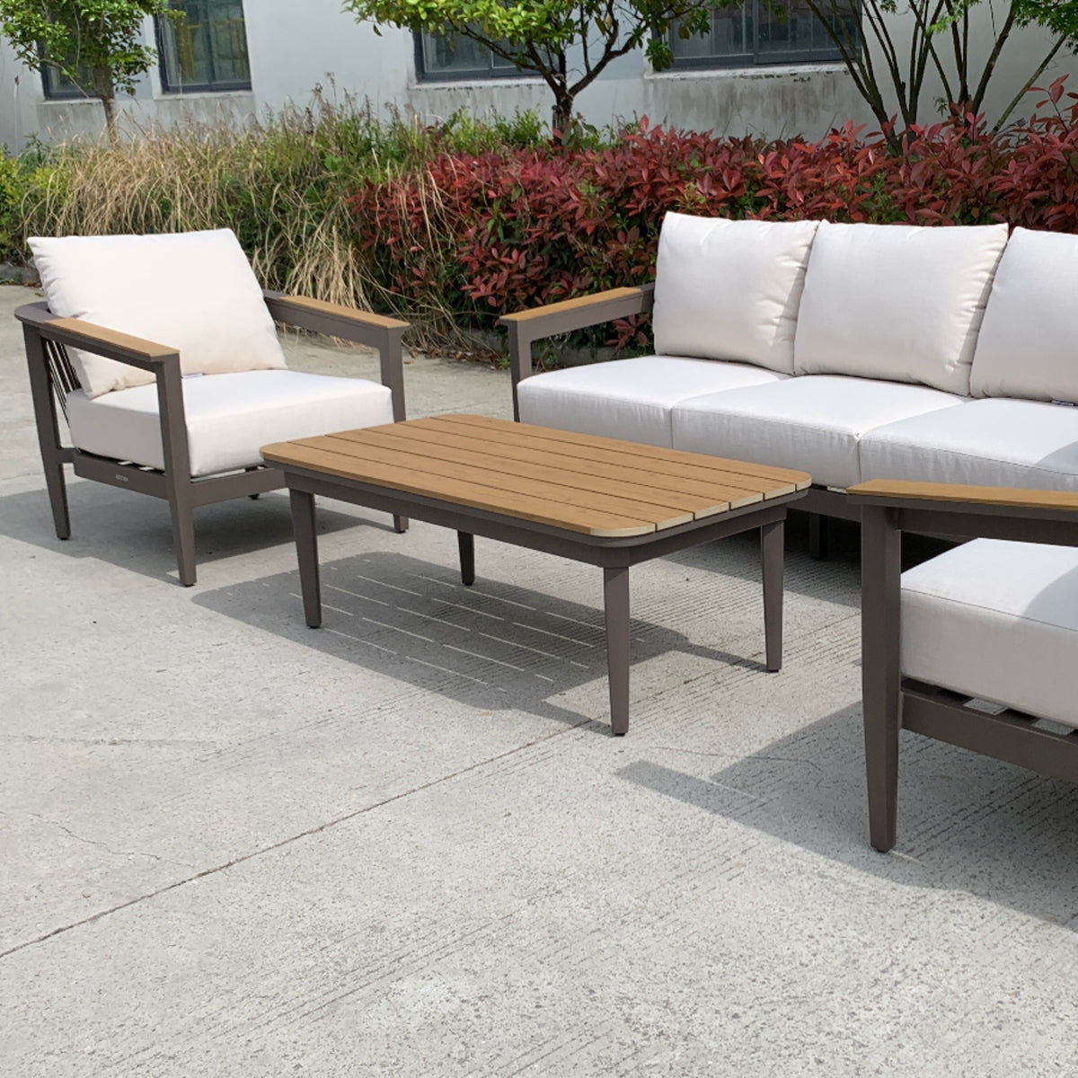 2026 ALUXO® Hemera Outdoor Range - Wood - 5 Seater Lounge Set