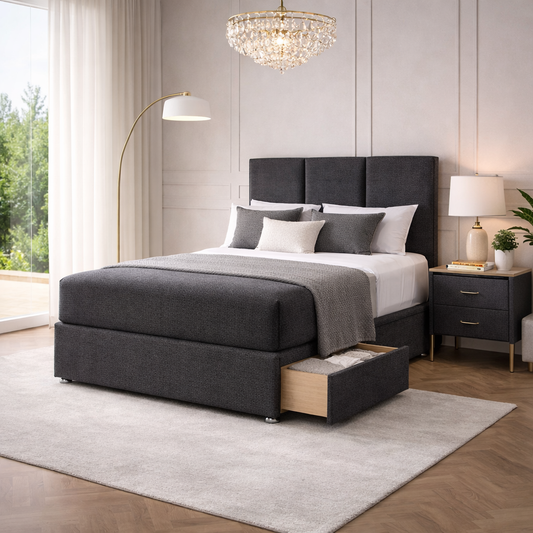 2026 Madrid storage divan bed with optional drawers - Nimbus Beds