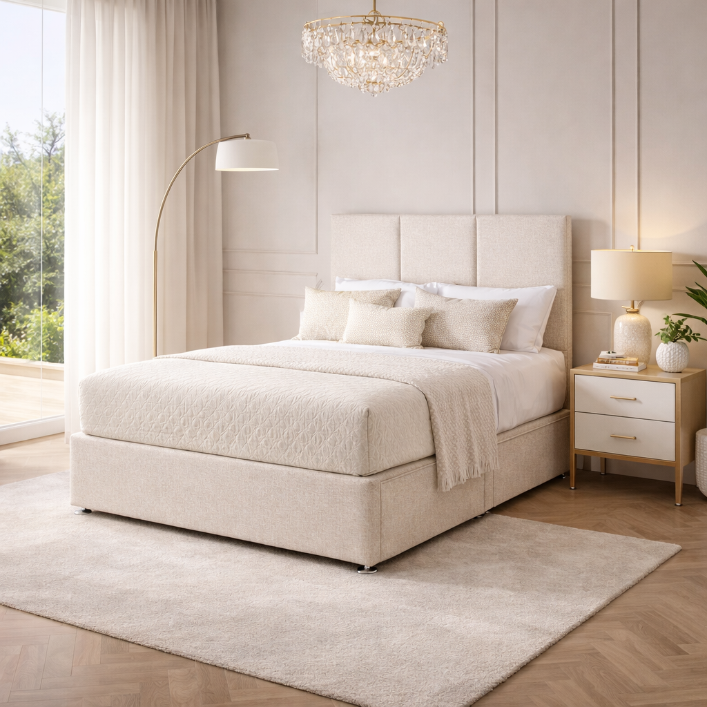 2026 Madrid storage divan bed with optional drawers - Nimbus Beds