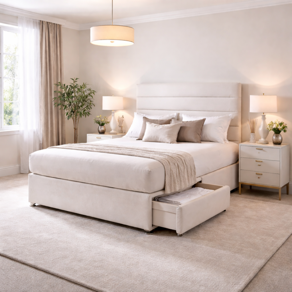2026 Marbella storage divan bed with optional drawers - Nimbus Beds