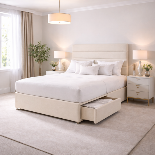 2026 Marbella storage divan bed with optional drawers - Nimbus Beds