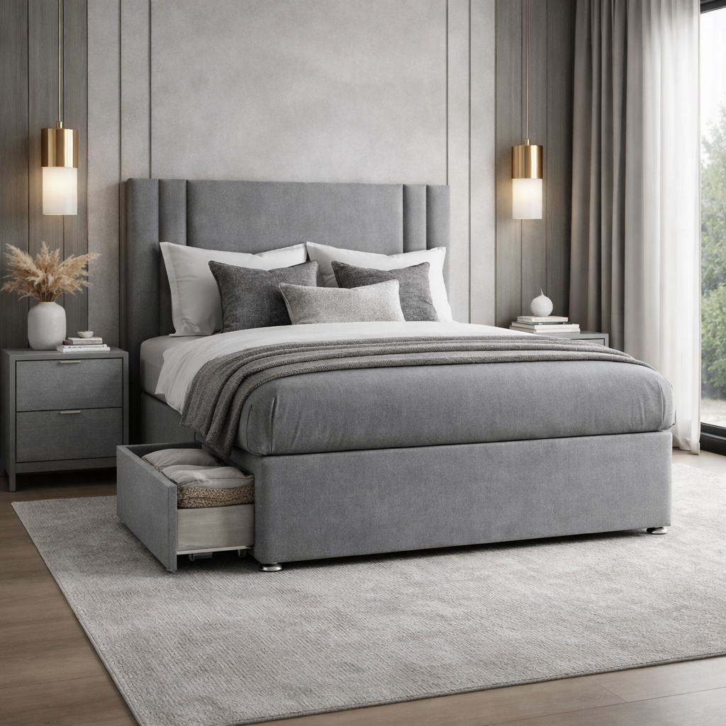 2026 Perth storage divan bed with optional storage drawers - Nimbus Beds