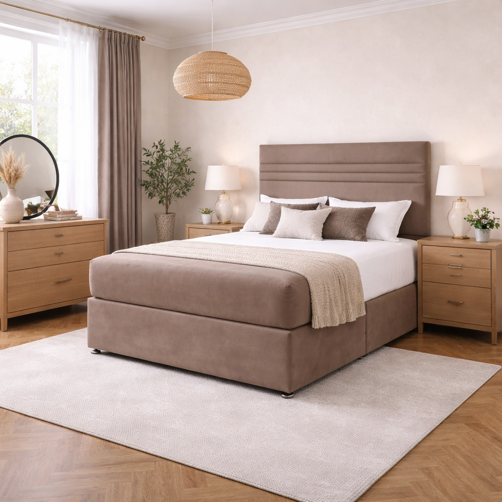 2026 Saxton storage divan bed with optional storage drawers - Nimbus Beds