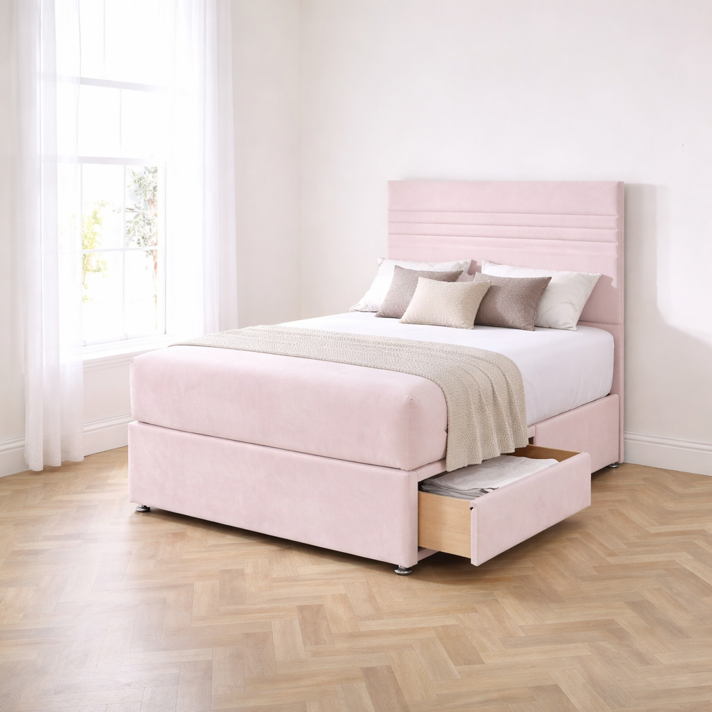 2026 Saxton storage divan bed with optional storage drawers - Nimbus Beds