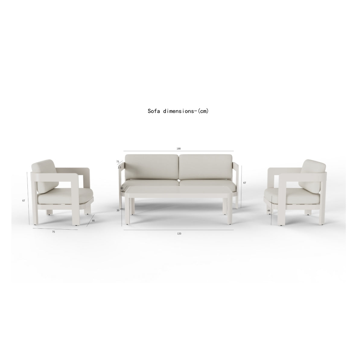 2026 ALUXO® Sofia Outdoor Range - 4 Seater Lounge Set
