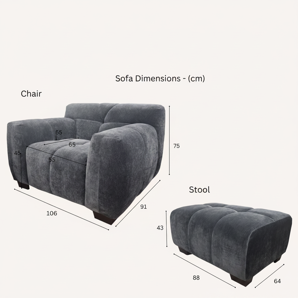 2026 Miami Stool - Steel Velvet - Nimbus Beds