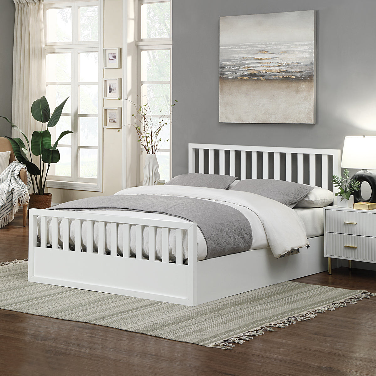2026 Aberdeen Ottoman Bed Wood in White
