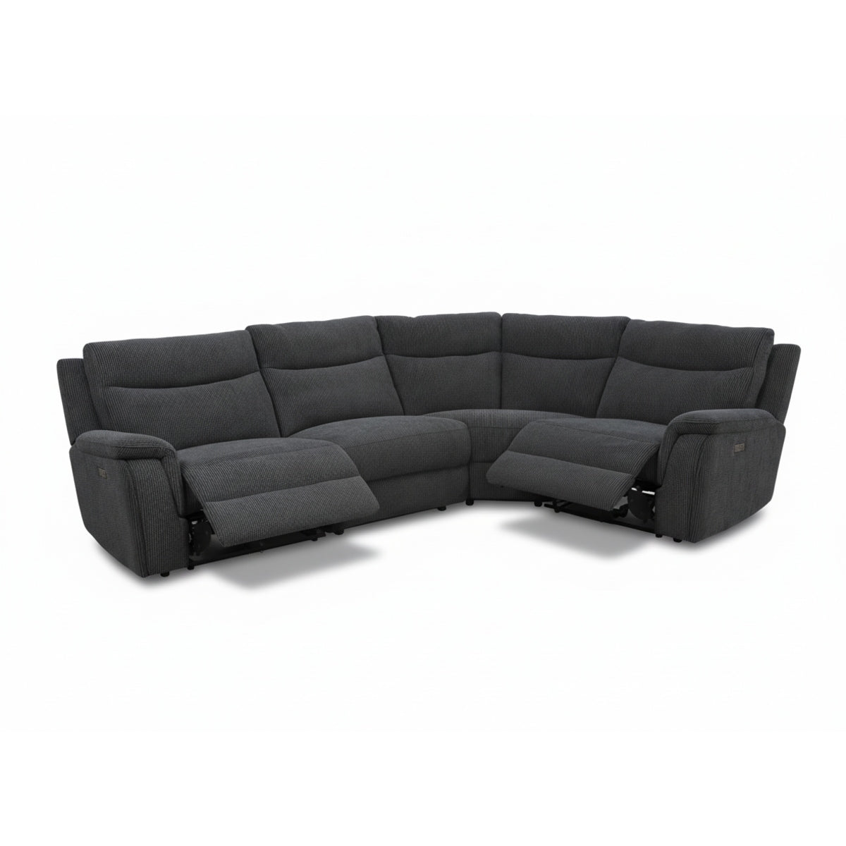 Mayenne Corner with Console & Chair Sofa In Midnight Black