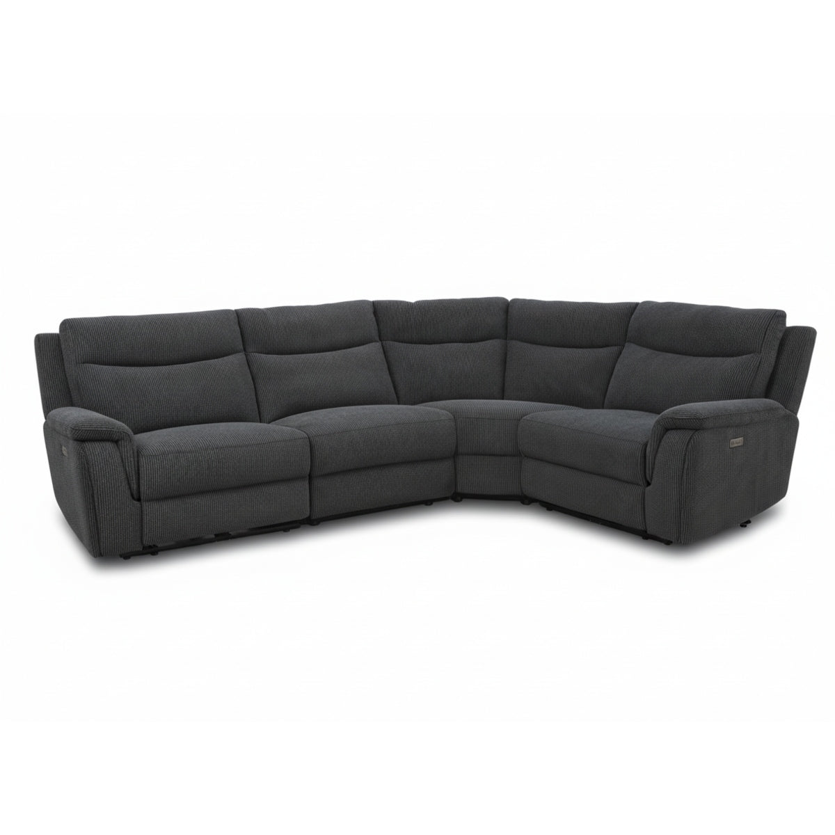 Mayenne Corner with Console & Chair Sofa In Midnight Black