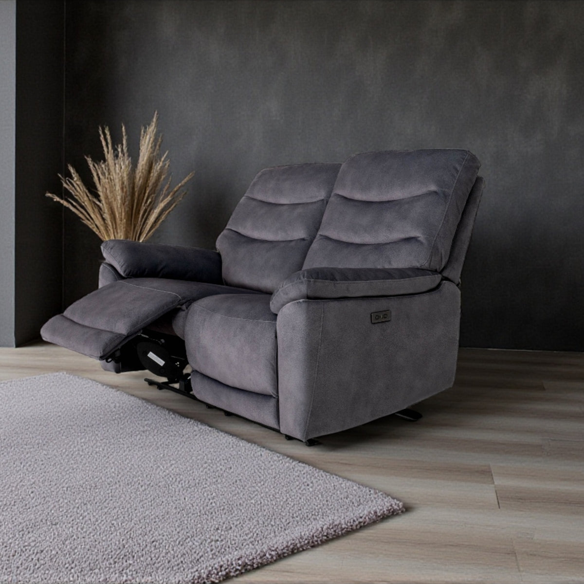 Theodore 3 Seater, 2 Seater & Chair Sofa In Midnight Black