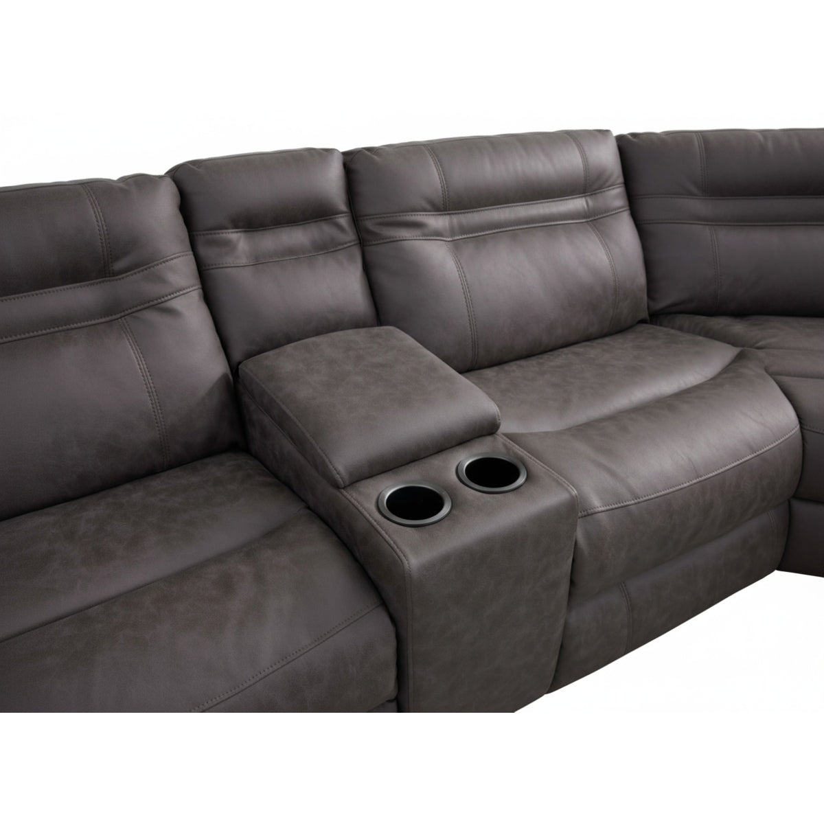 Janna Corner with Console & Chair Sofa In Pisa Grey