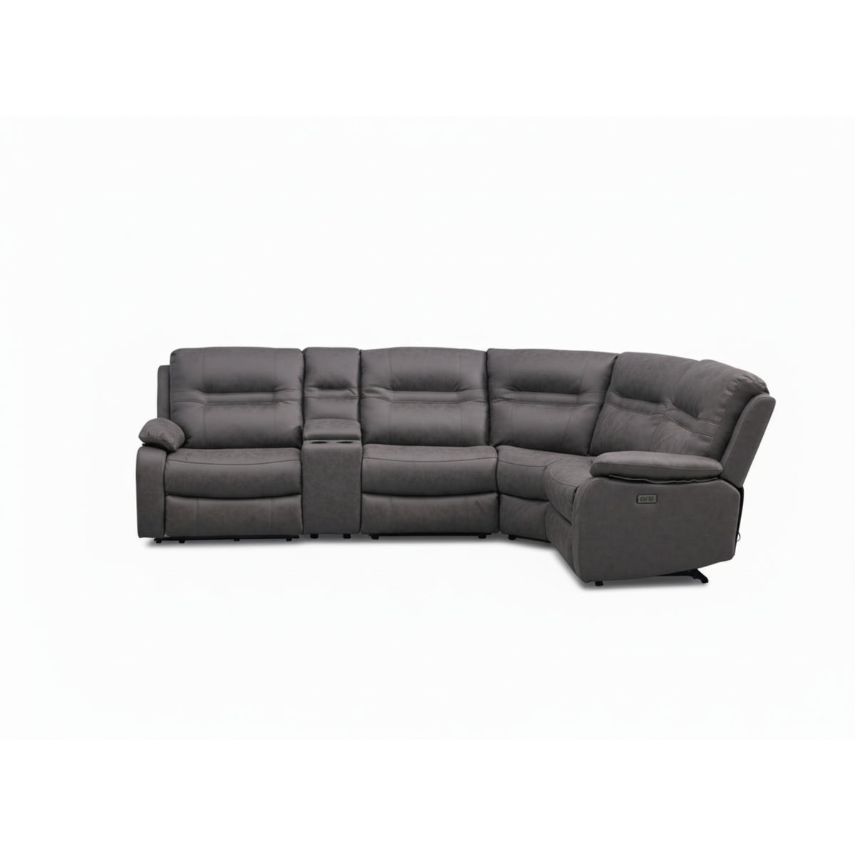 Janna Corner with Console & Chair Sofa In Pisa Grey