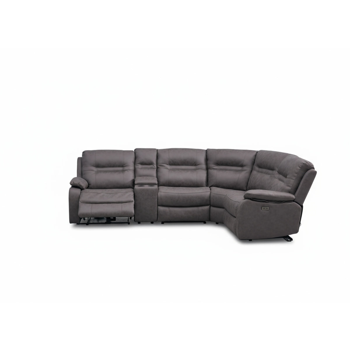 Janna Corner with Console & Chair Sofa In Pisa Grey