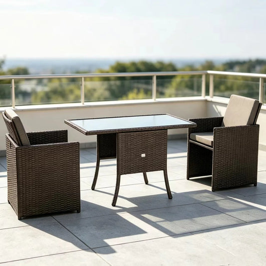 2026 Balcony & Terrace Compact Bistro Table & 2 Chair Set