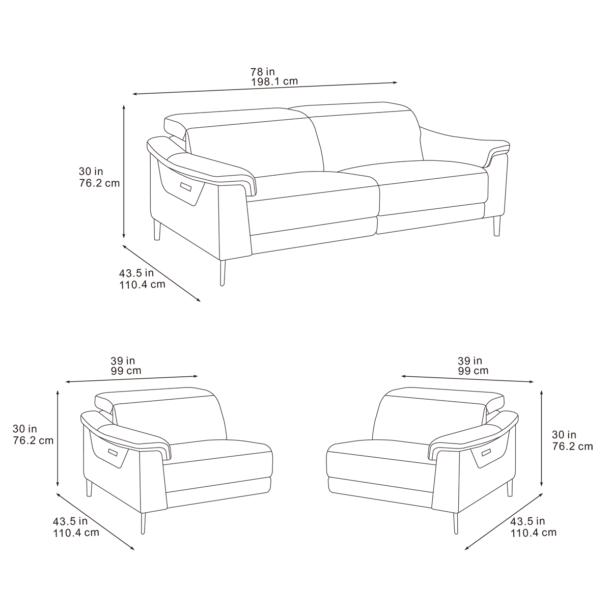 Orrynt  3 Seater, 2 Seater & Chair Sofa In Sonomo Ivory