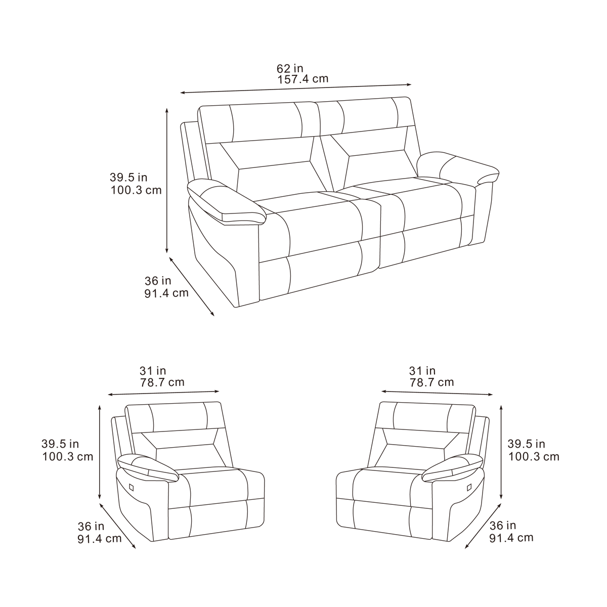 Leni Corner, 3 Seater, 2 Seater & Chair Sofa In Pisa Grey