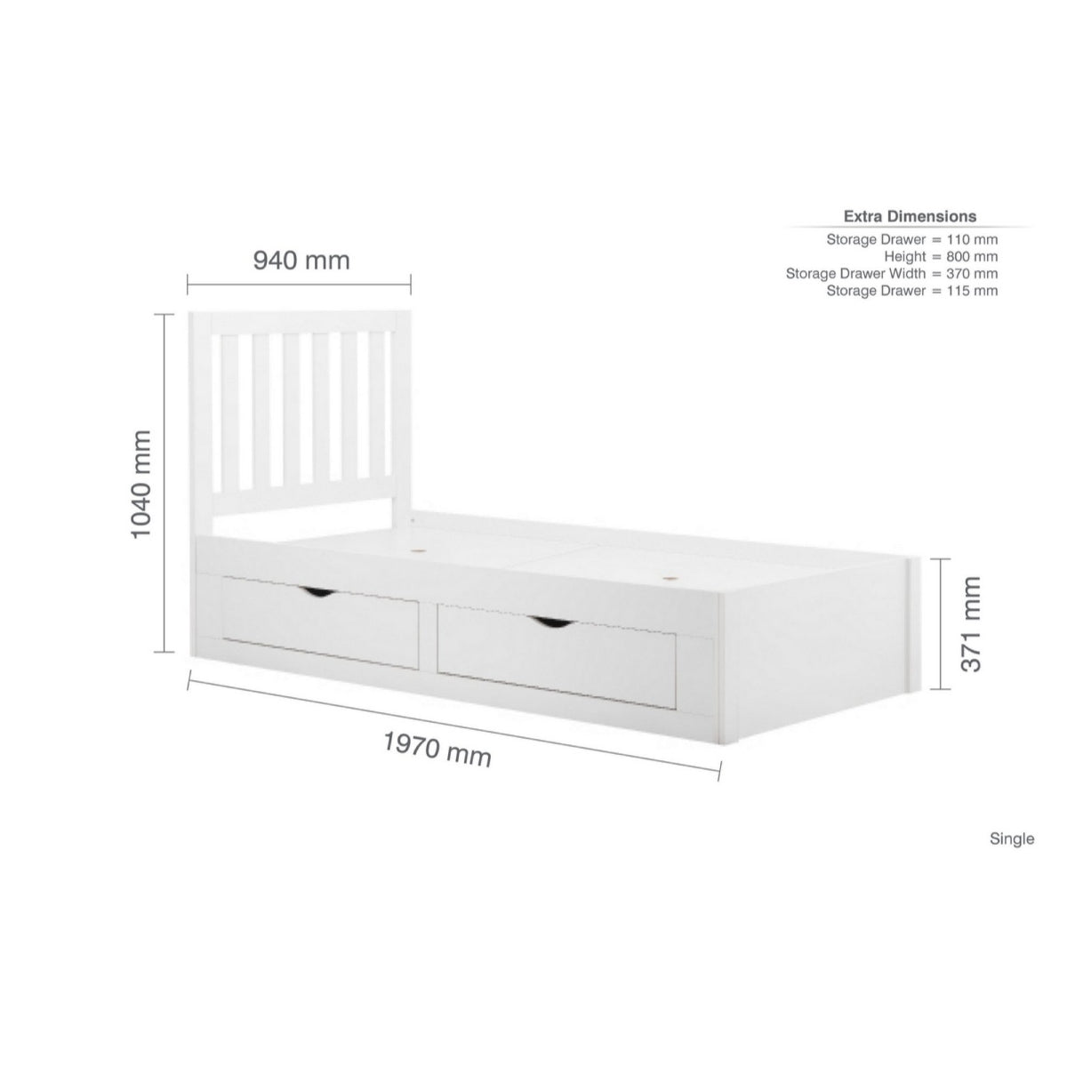 2026 Appleby Bed - White