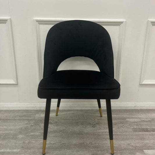 2026 Astra Dining Chair in  Black Velvet