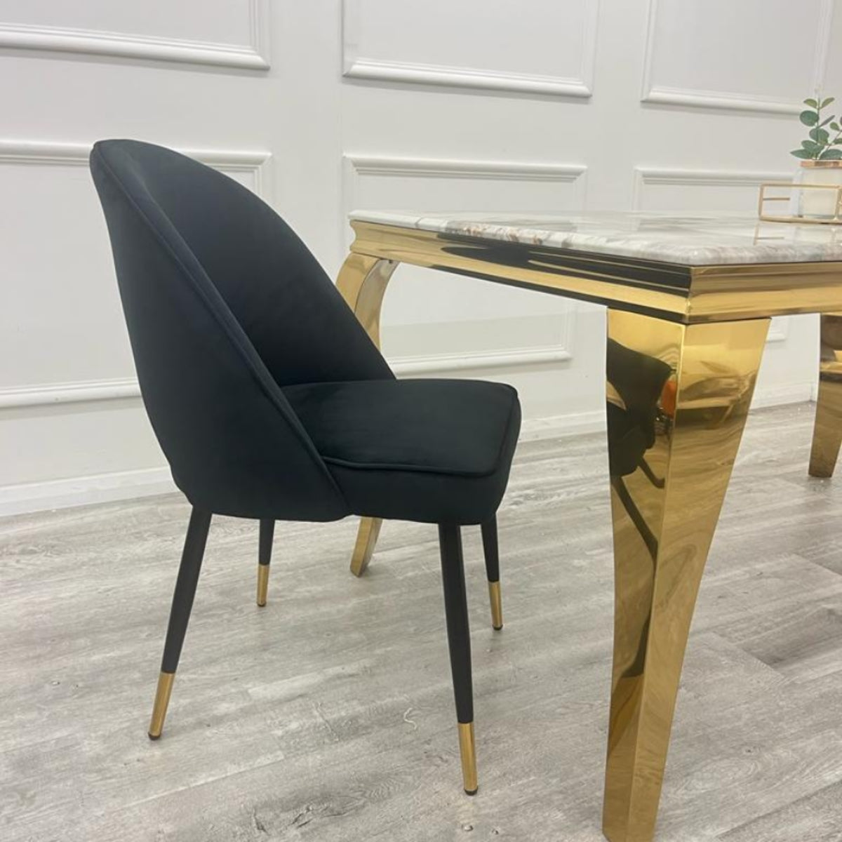 2026 Astra Dining Chair in  Black Velvet