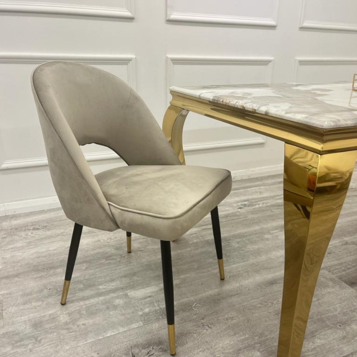 2026 Astra Dining Chair in  Champagne Velvet