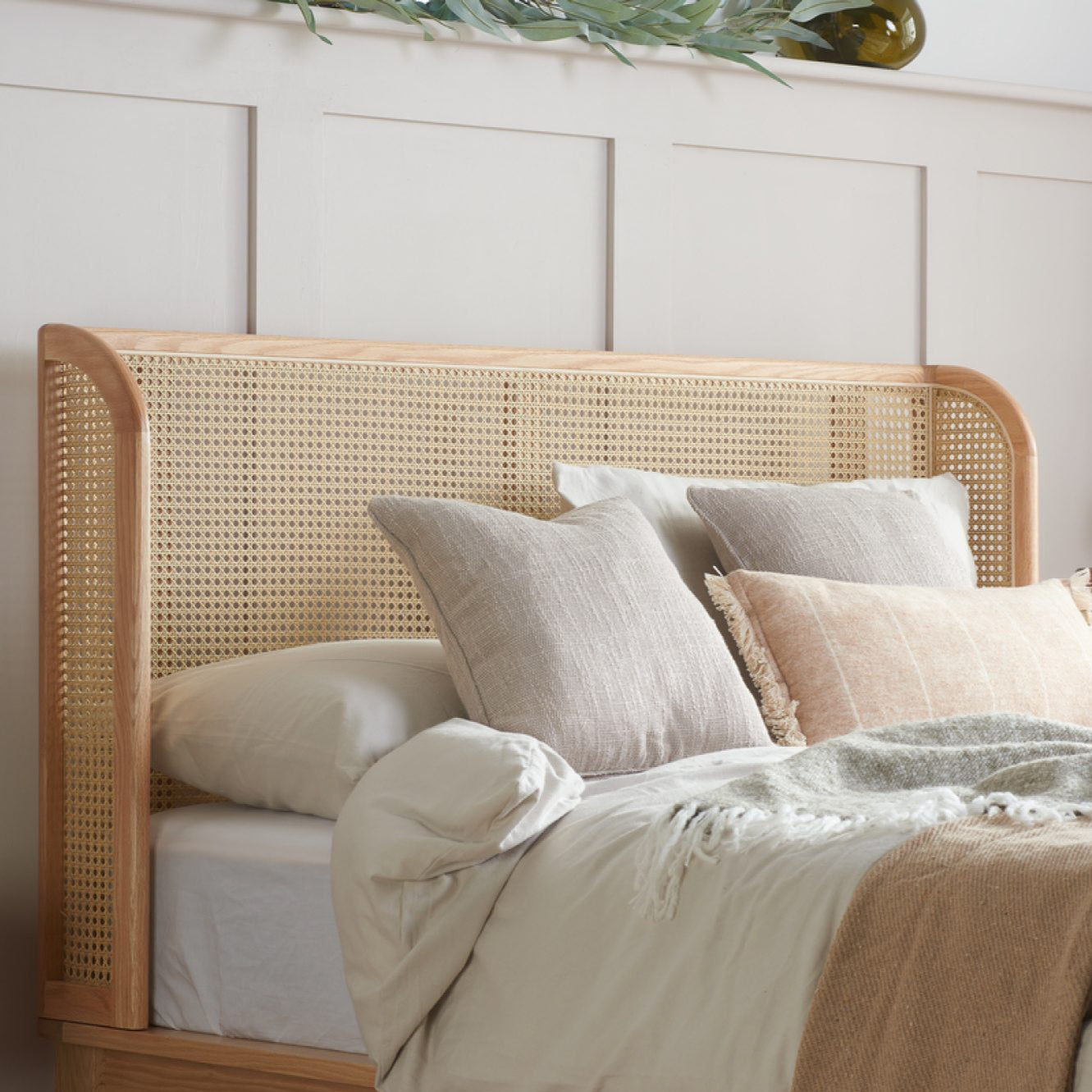 2026 Astrid Rattan Bed - Oak