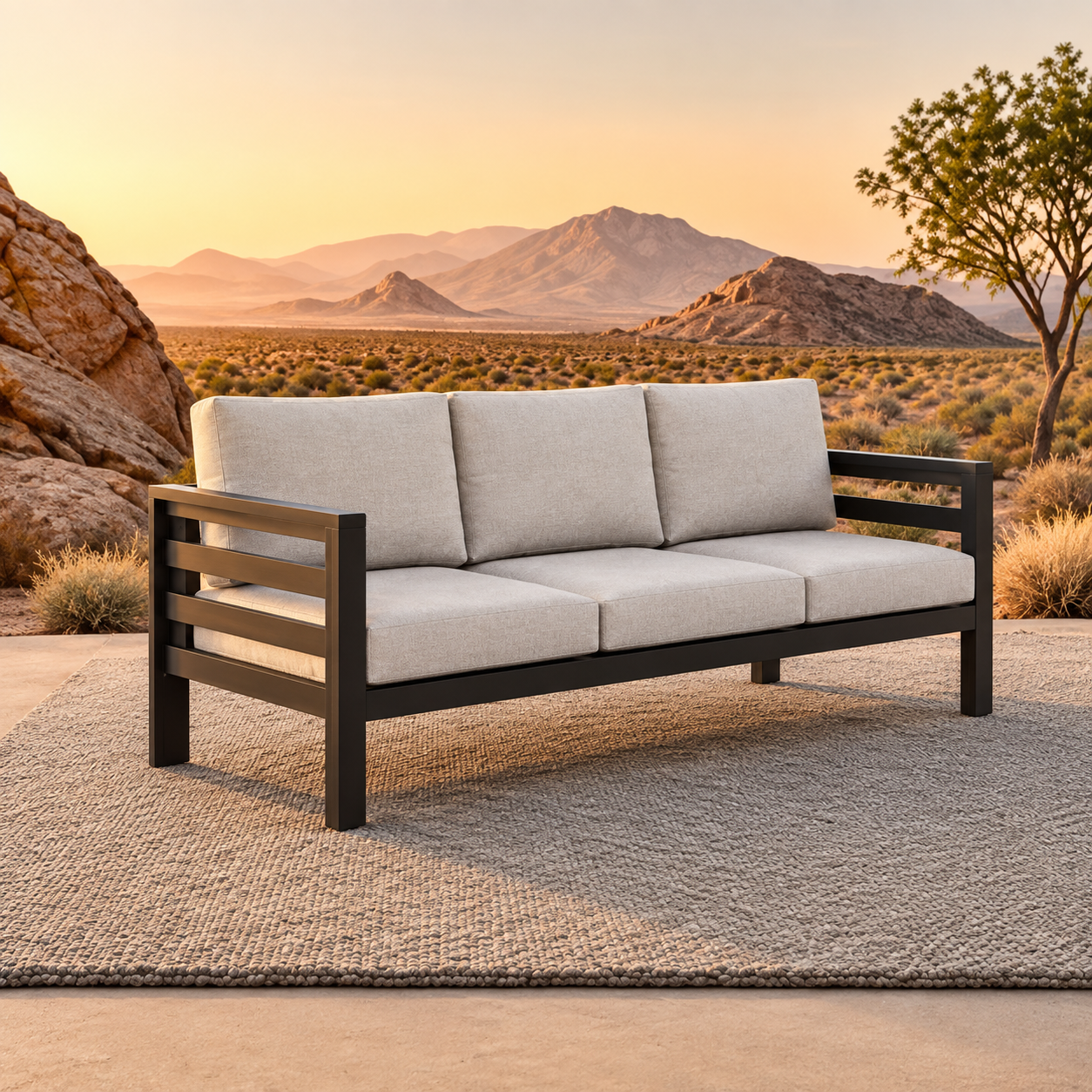 ALUXO® Andros Outdoor Lounge Set - Onyx - 5 Seater