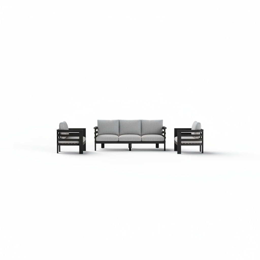 ALUXO® Andros Outdoor Lounge Set - Onyx - 5 Seater