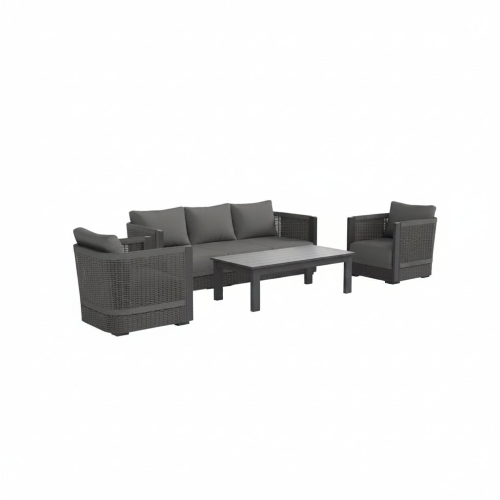 2026 ALUXO® Ares Outdoor Lounge Set - Onyx - 5 Seater