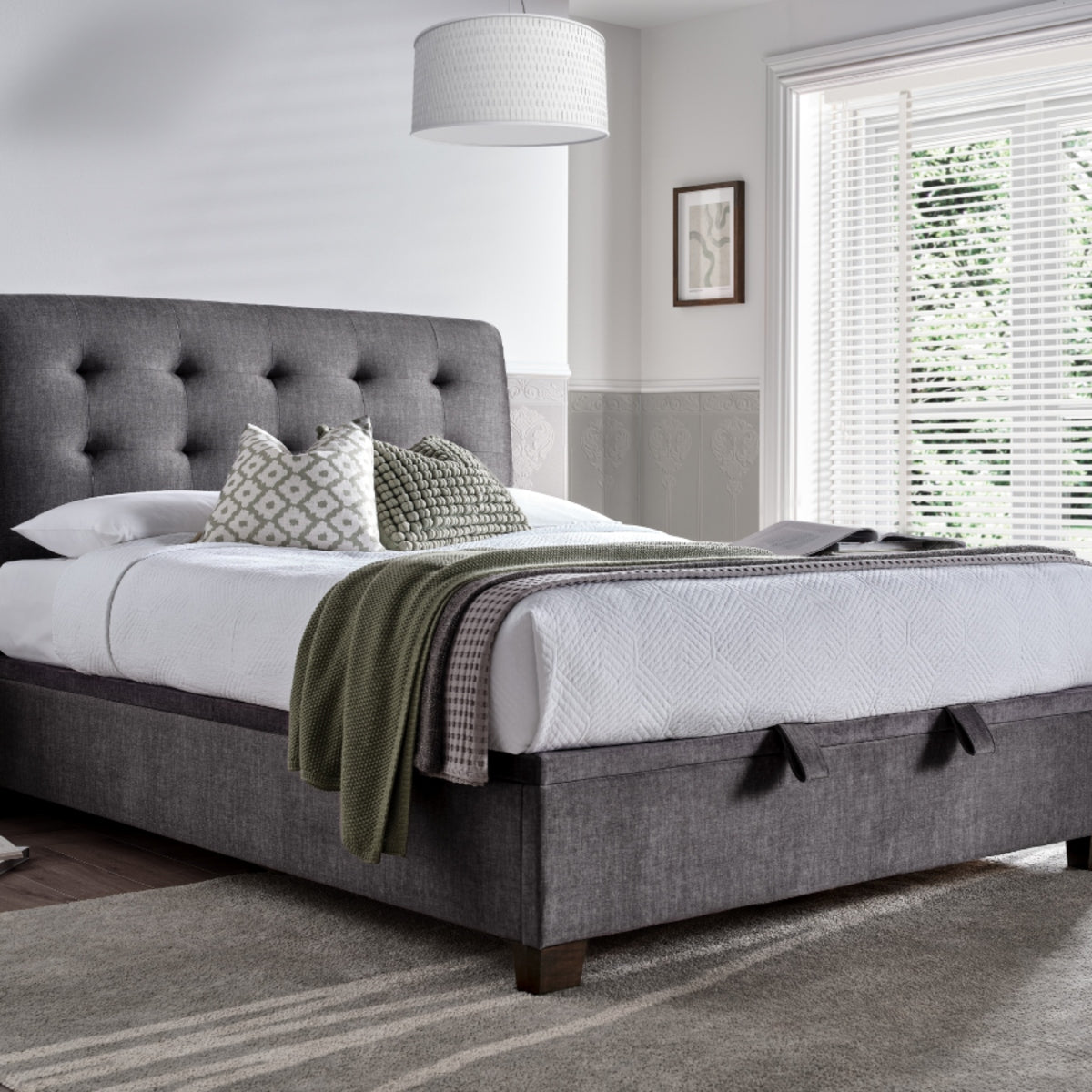 2026 Alastair Ottoman Storage Bed in Grey