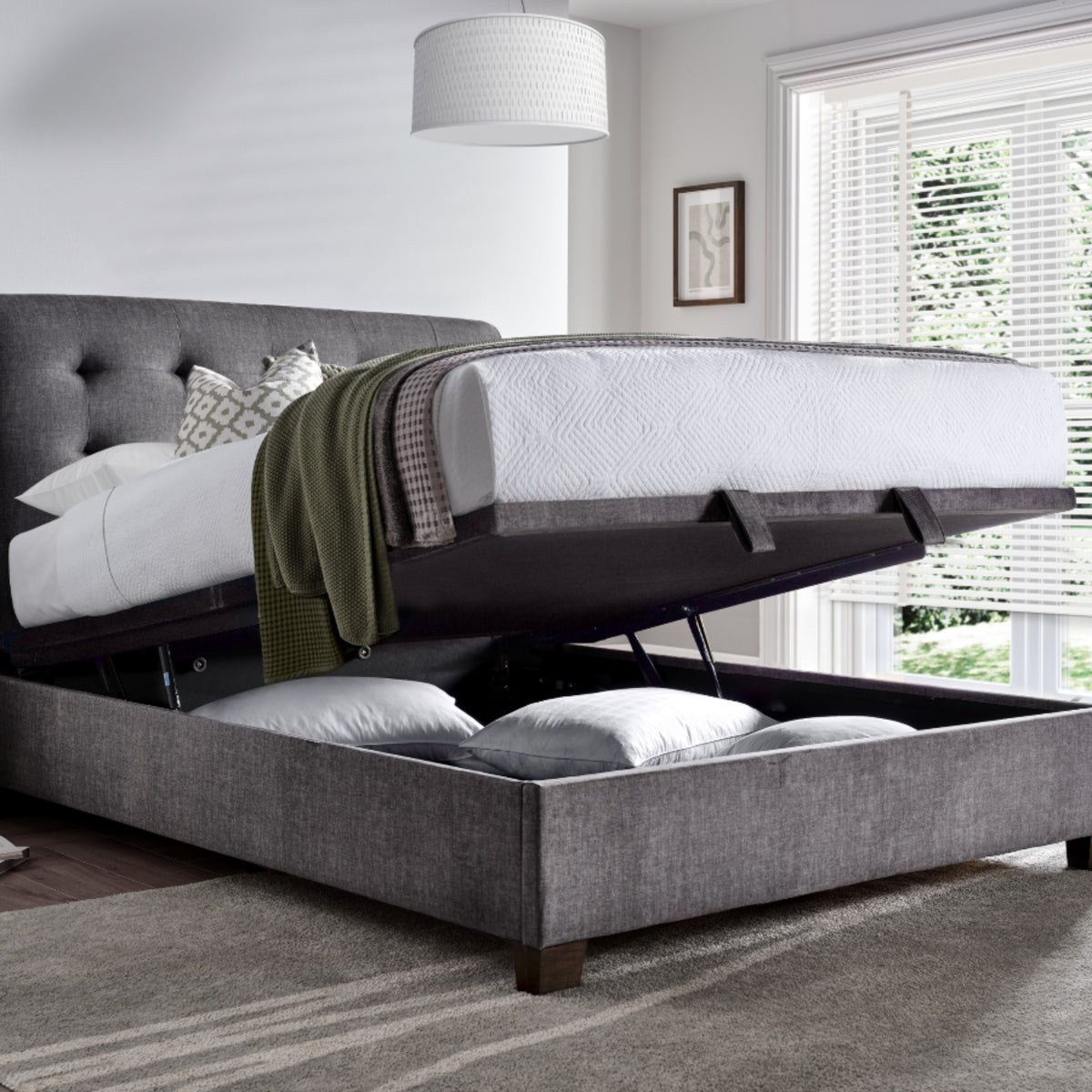 2026 Alastair Ottoman Storage Bed in Grey